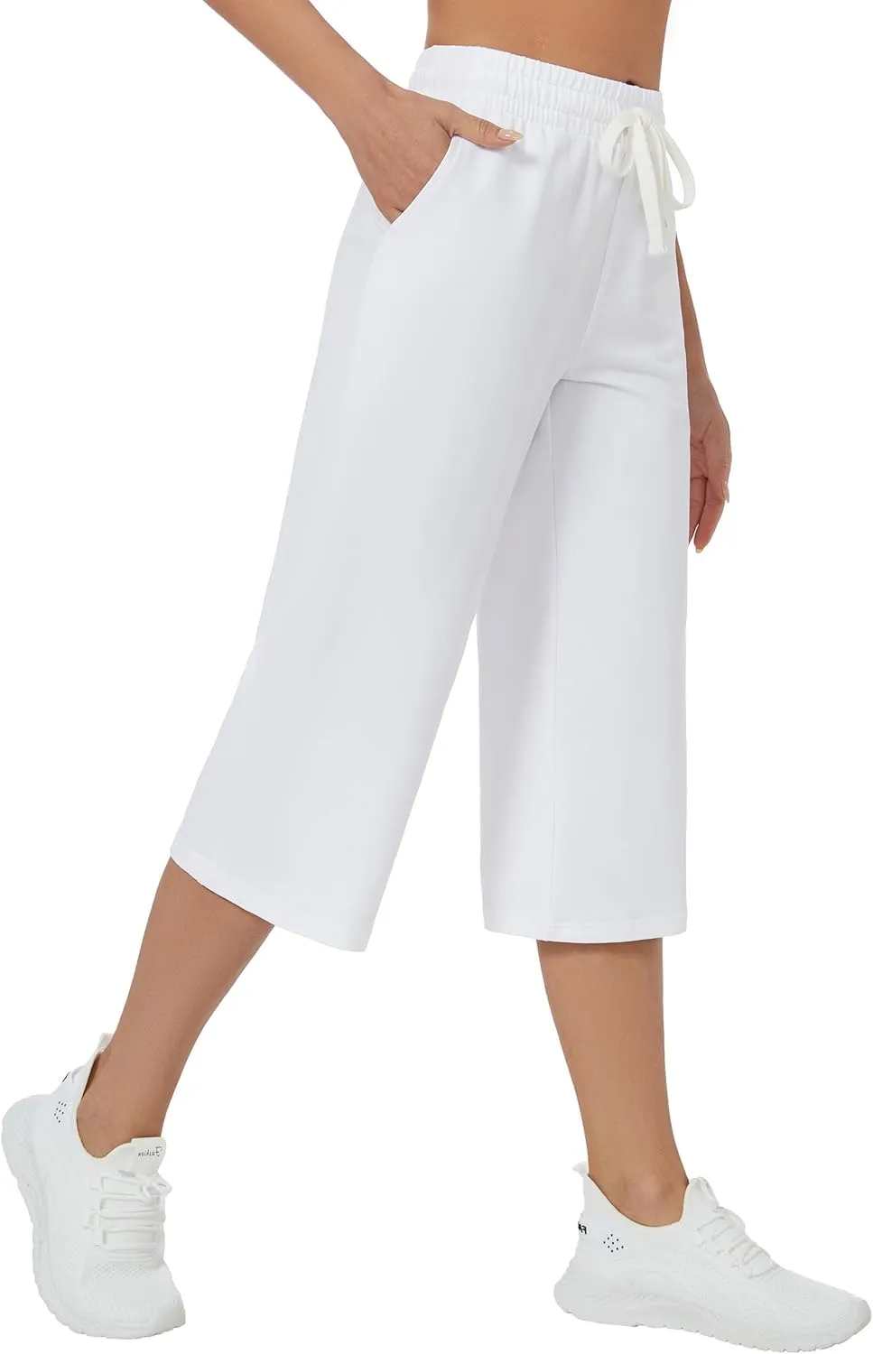 SPECIALMAGIC Women Capri Pants Cotton Yoga Wide Leg Pajama Pants Capris Sweatpants Sports