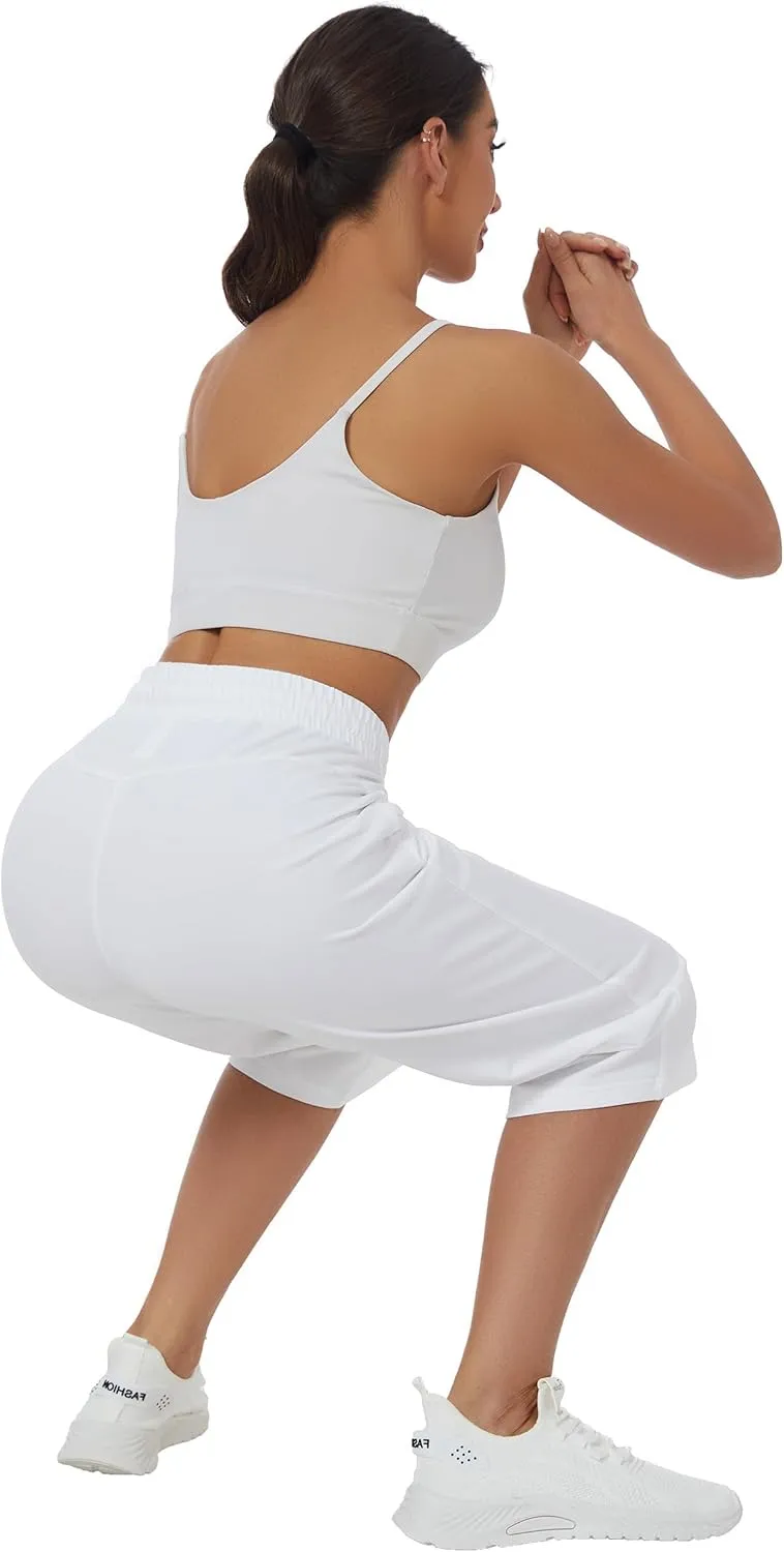 SPECIALMAGIC Women Capri Pants Cotton Yoga Wide Leg Pajama Pants Capris Sweatpants Sports