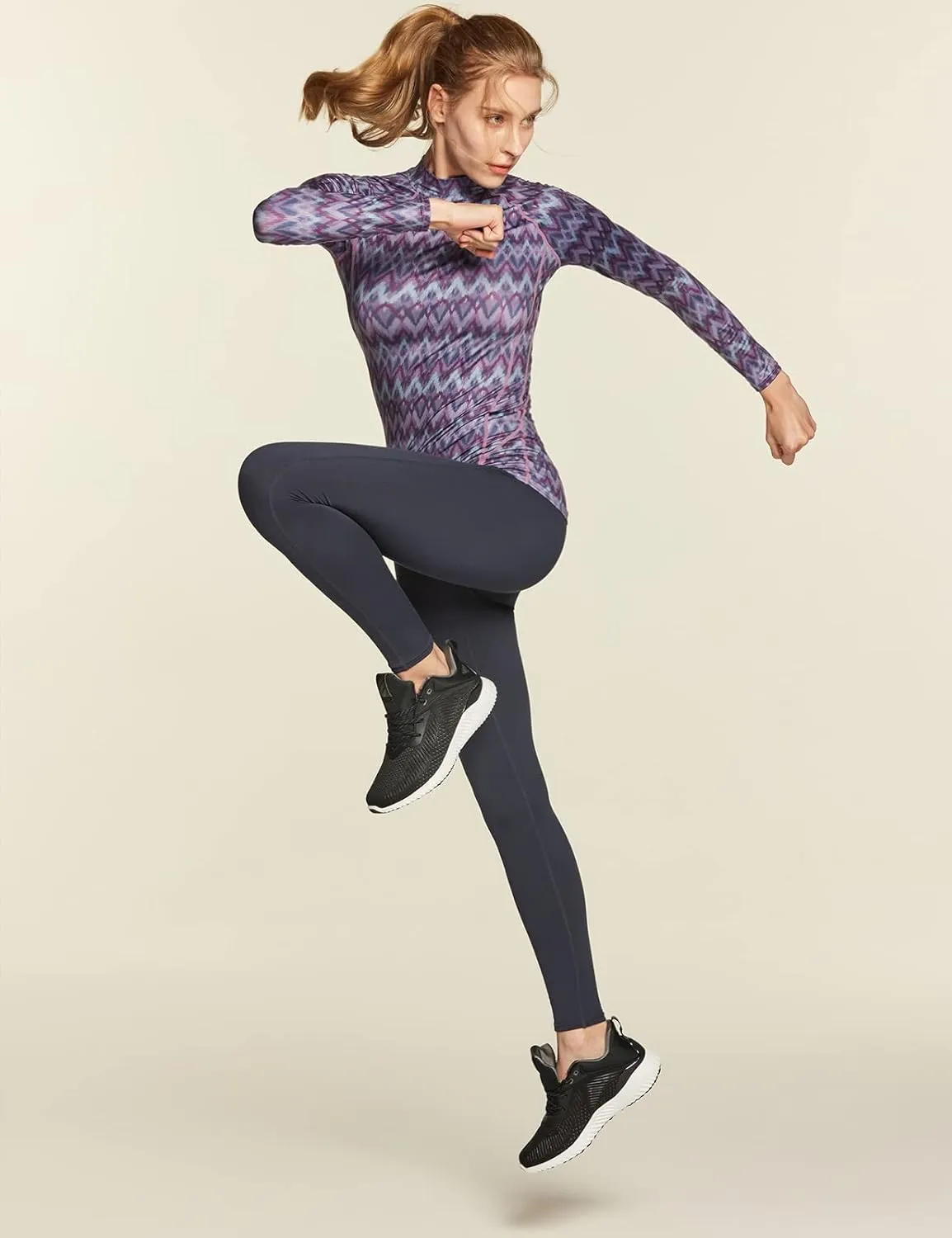 TSLA Women's Thermal Long Sleeve Tops, Mock Turtle & Crew Neck Shirts, Fleece Lined Compression Base Layer