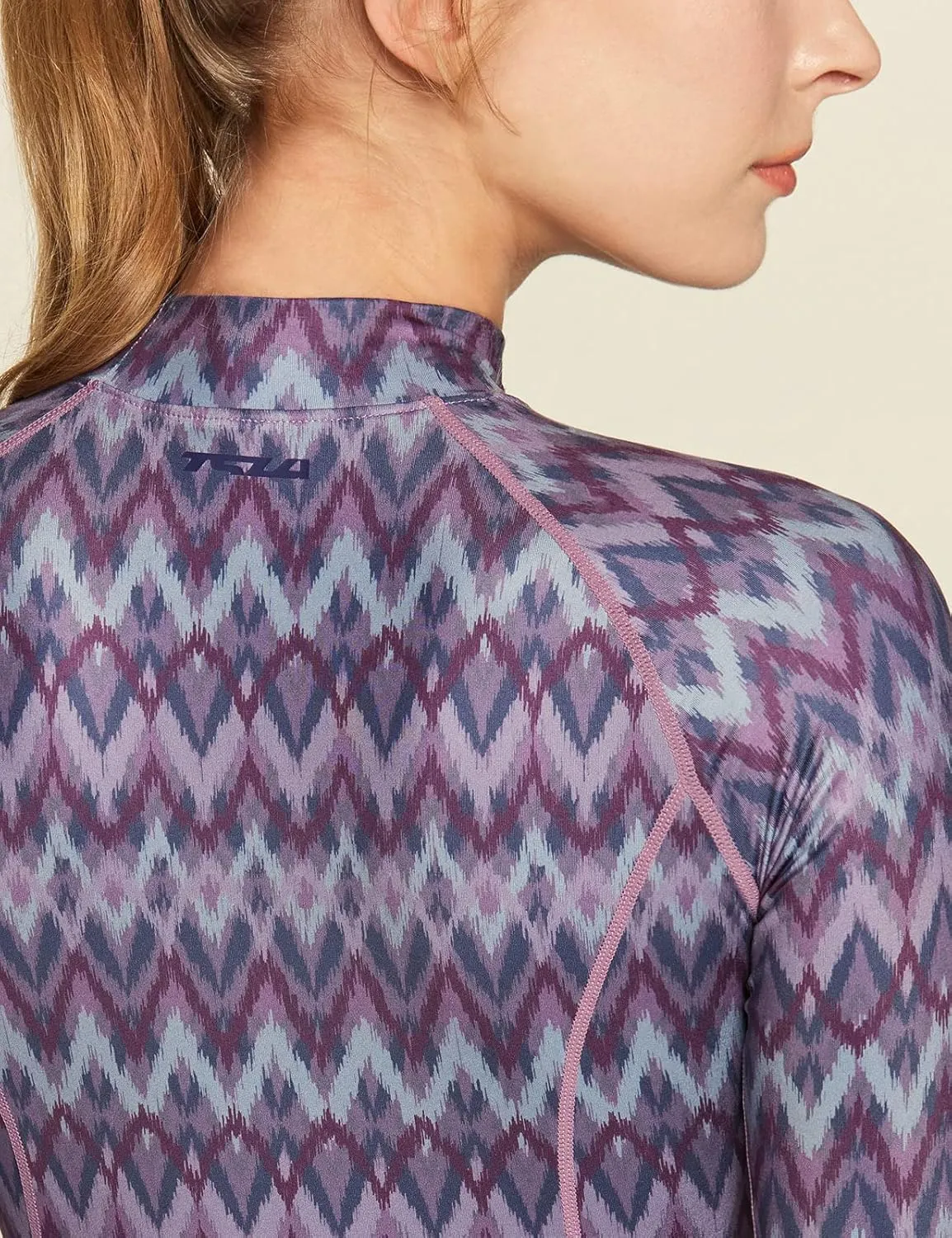 TSLA Women's Thermal Long Sleeve Tops, Mock Turtle & Crew Neck Shirts, Fleece Lined Compression Base Layer