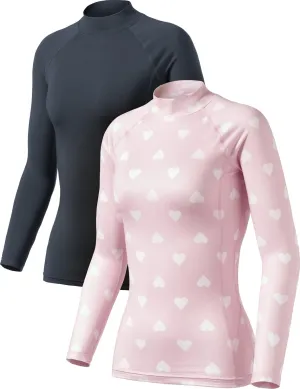 TSLA Women's Thermal Long Sleeve Tops, Mock Turtle & Crew Neck Shirts, Fleece Lined Compression Base Layer