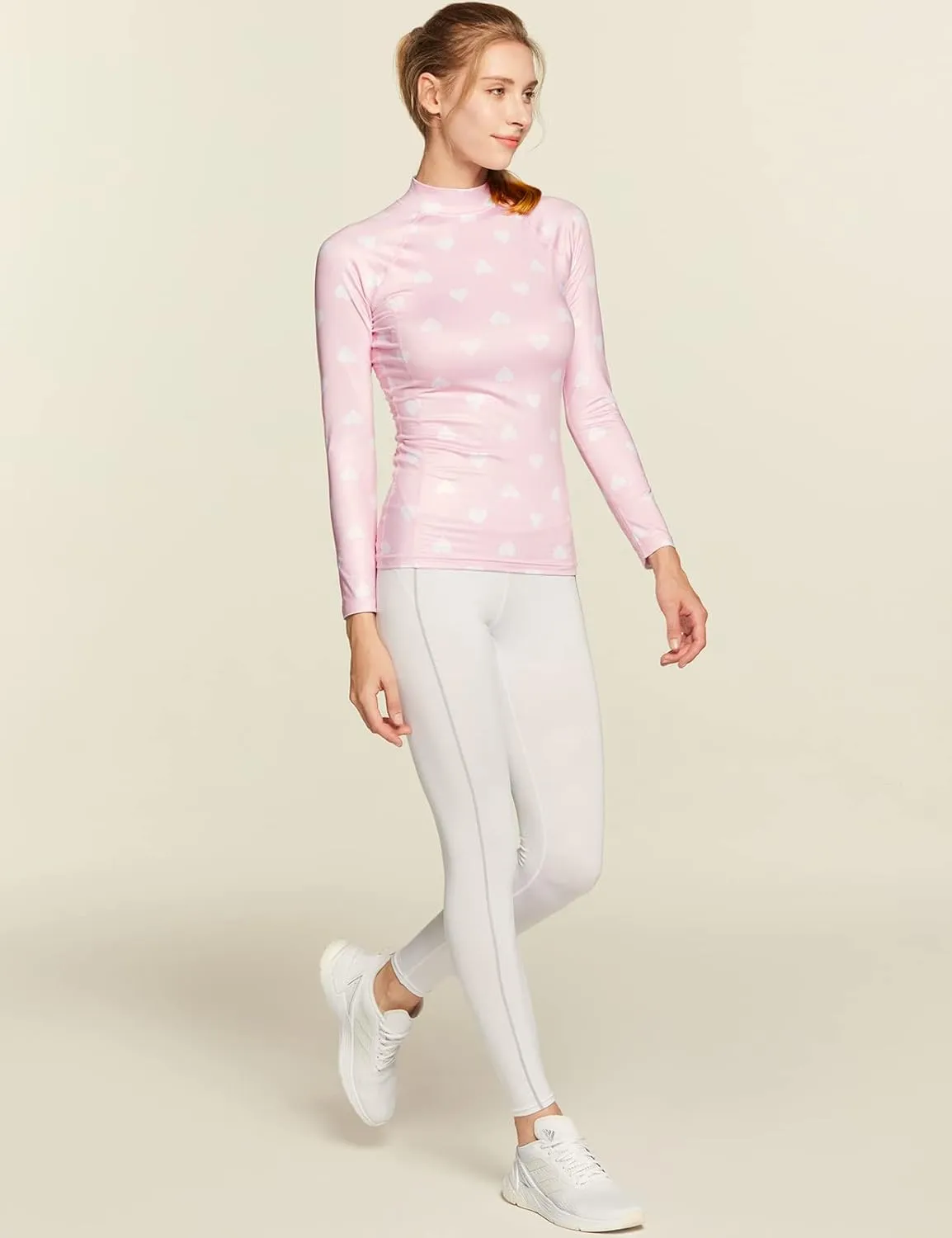 TSLA Women's Thermal Long Sleeve Tops, Mock Turtle & Crew Neck Shirts, Fleece Lined Compression Base Layer