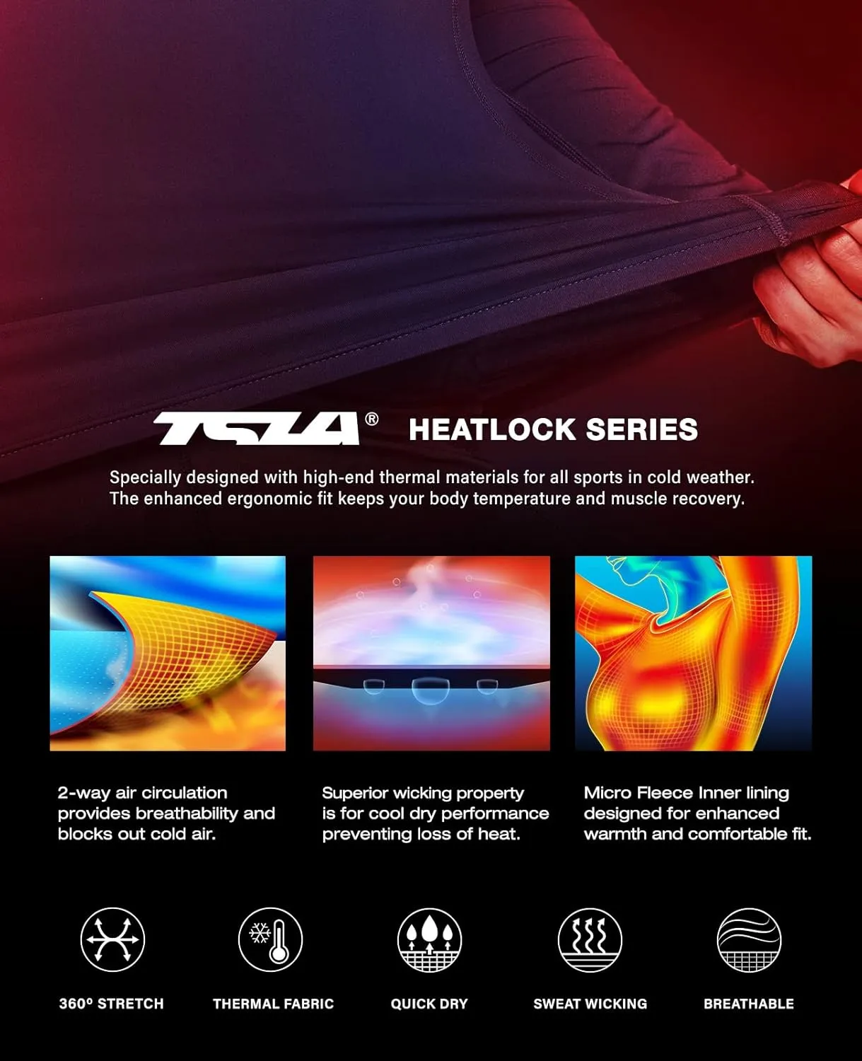 TSLA Women's Thermal Long Sleeve Tops, Mock Turtle & Crew Neck Shirts, Fleece Lined Compression Base Layer