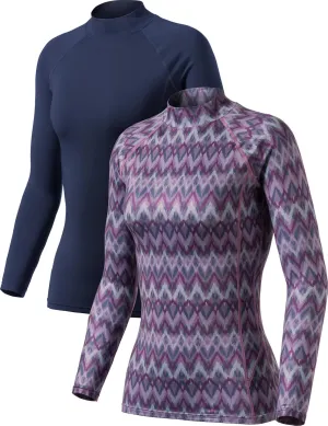 TSLA Women's Thermal Long Sleeve Tops, Mock Turtle & Crew Neck Shirts, Fleece Lined Compression Base Layer