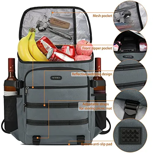 Waterproof Insulated Cooler Bag Large Picnic Backpacks Lightweight Lunch Bag Backpacks Cooler Bag for Camping BBQ Hiking Picnic