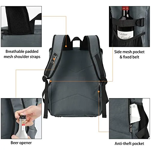 Waterproof Insulated Cooler Bag Large Picnic Backpacks Lightweight Lunch Bag Backpacks Cooler Bag for Camping BBQ Hiking Picnic