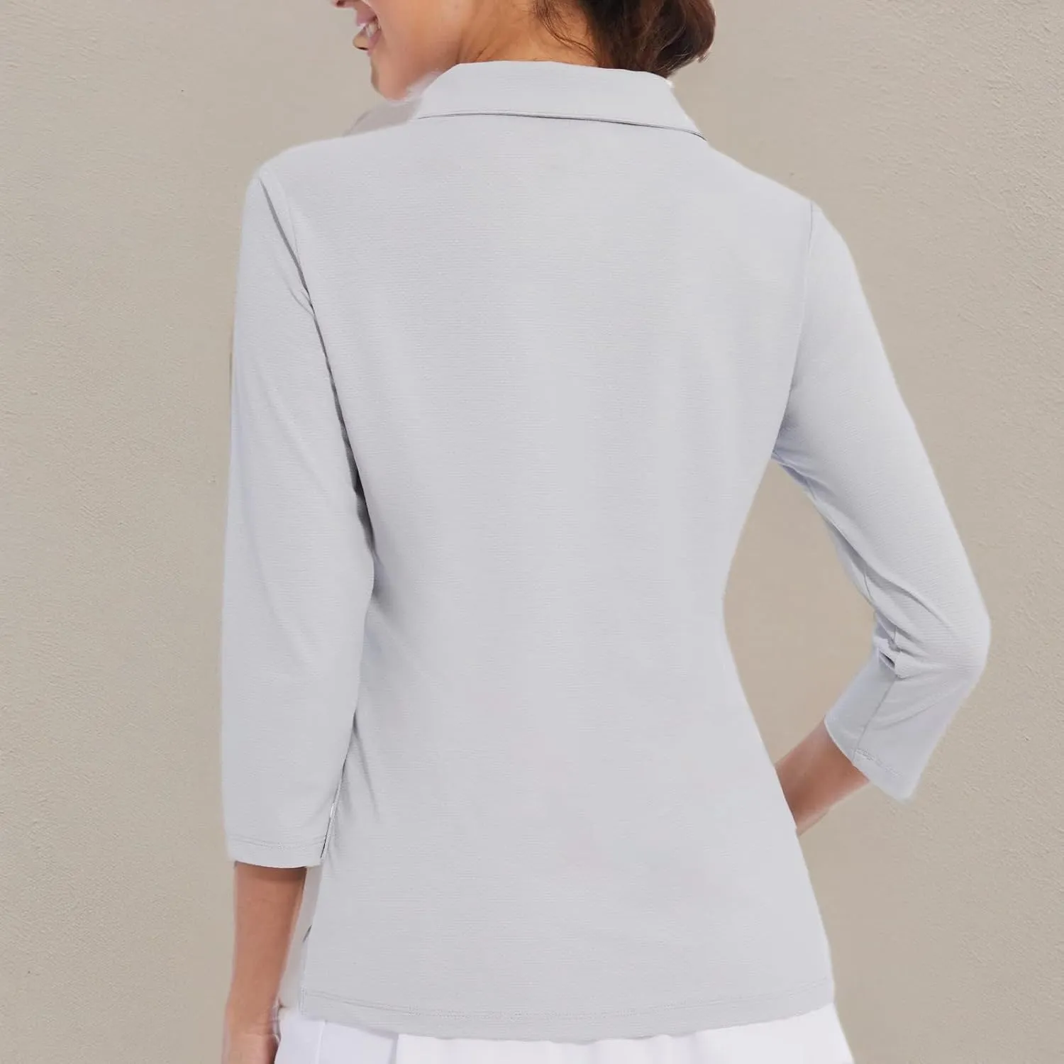 Women's Polo Shirt 3/4 Long Sleeve Golf Quick Dry T Shirts UPF 50  Athletic Casual Work Shirts Tops for Women