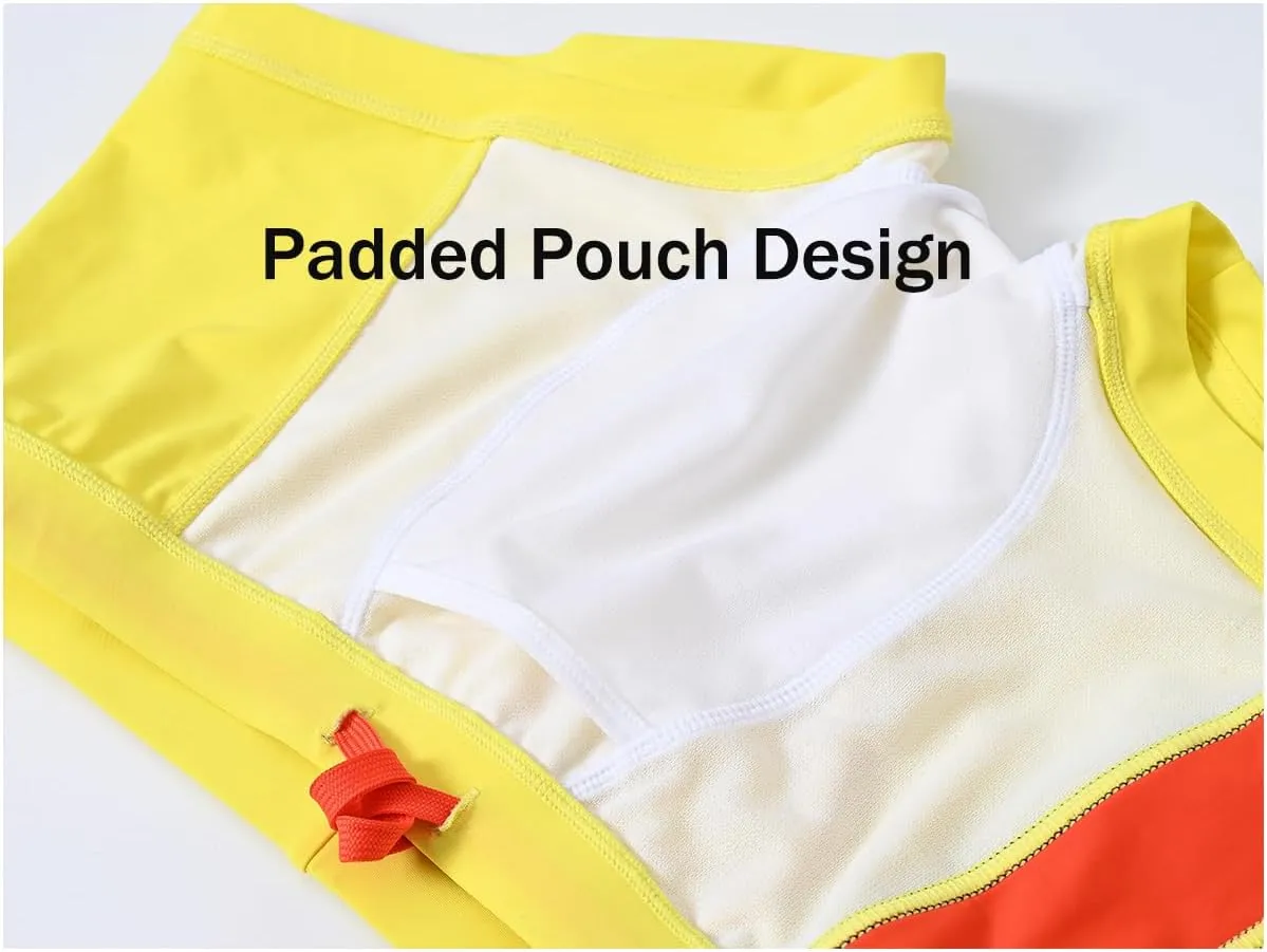 ZONBAILON Mens Swim Trunks with Front Pad Pocket Bathing Suit Swimwear Brief Square Leg Board Short S-2XL