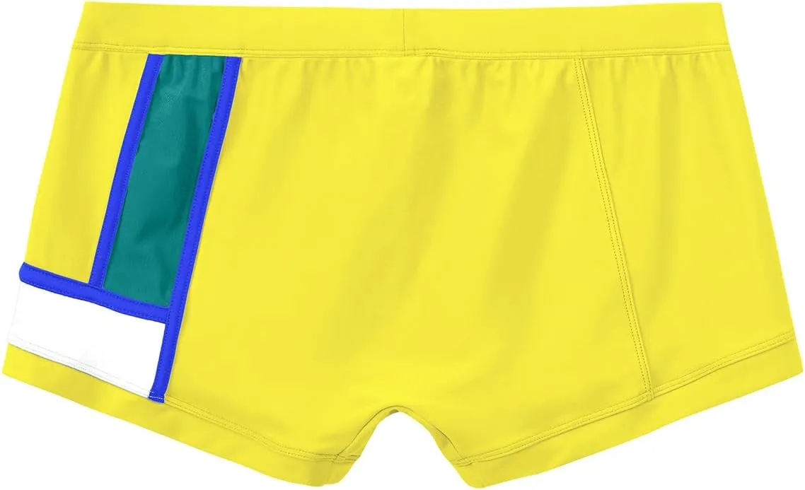ZONBAILON Mens Swim Trunks with Front Pad Pocket Bathing Suit Swimwear Brief Square Leg Board Short S-2XL