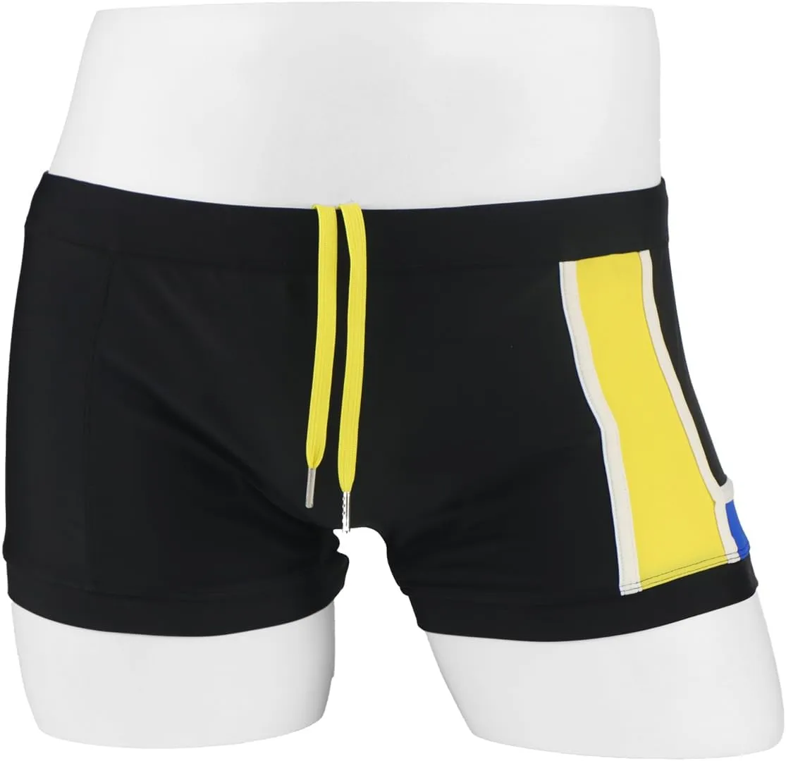 ZONBAILON Mens Swim Trunks with Front Pad Pocket Bathing Suit Swimwear Brief Square Leg Board Short S-2XL