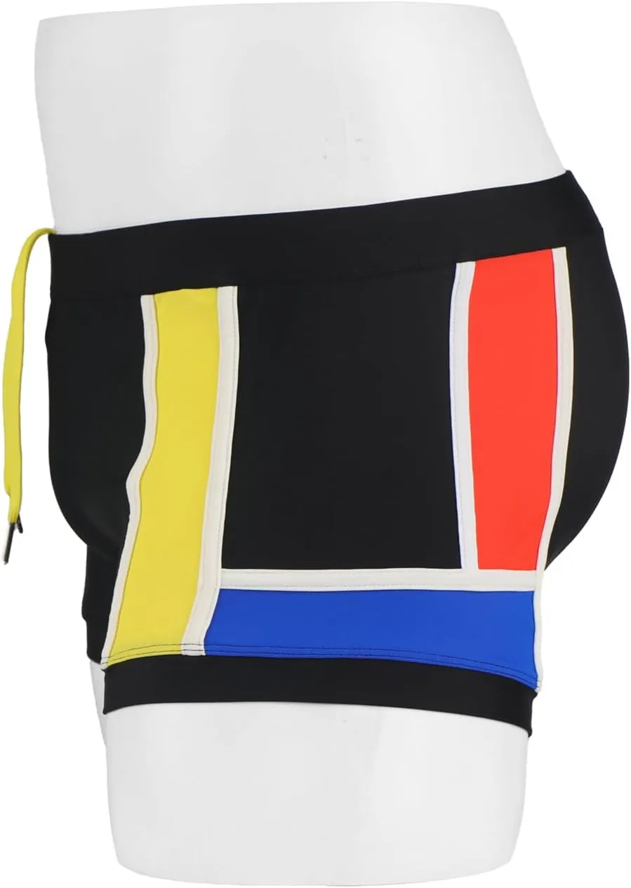 ZONBAILON Mens Swim Trunks with Front Pad Pocket Bathing Suit Swimwear Brief Square Leg Board Short S-2XL