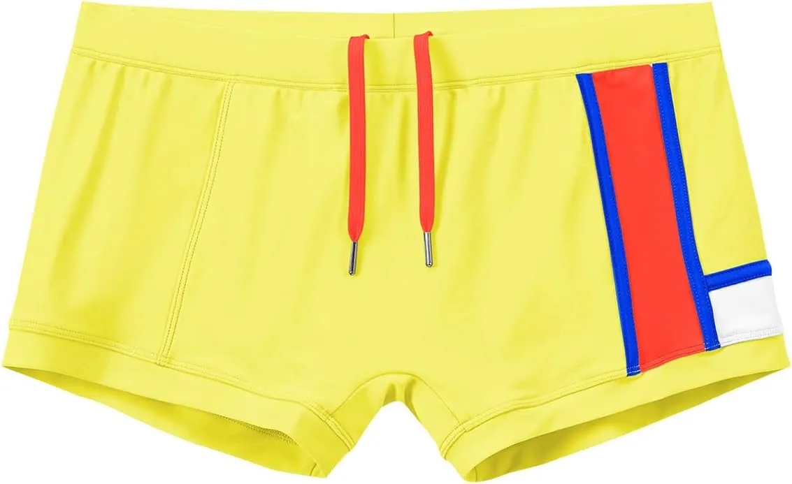ZONBAILON Mens Swim Trunks with Front Pad Pocket Bathing Suit Swimwear Brief Square Leg Board Short S-2XL