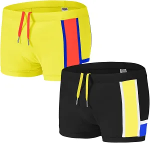 ZONBAILON Mens Swim Trunks with Front Pad Pocket Bathing Suit Swimwear Brief Square Leg Board Short S-2XL